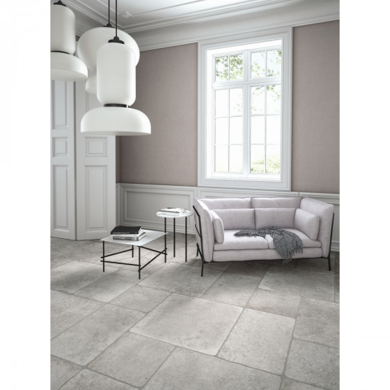 Tuscan Flagstones Salento Pale Grey Porcelain Floor and Wall Tile 500x500mm